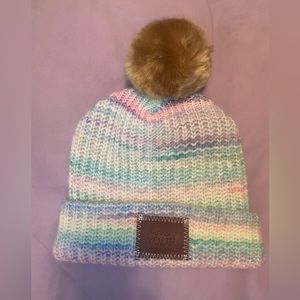 Love Your Melon seafoam spacedye Pom beanie